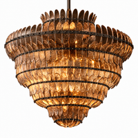 Alieence 48 inch Bronze smoke glass chandelier white-background