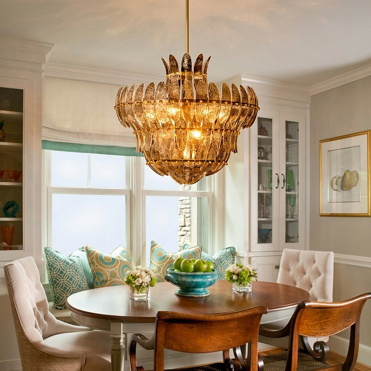 Alieence smoke glass chandelier dining room lifestyle 2