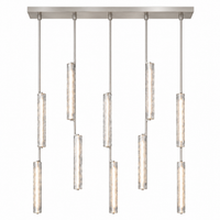 Audubor 54 inch linear crystal prism chandelier in Nickel