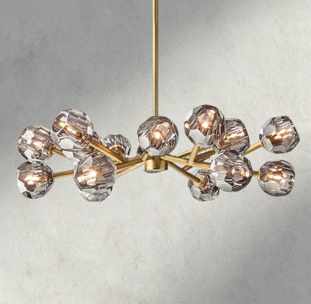Boule de Cristal chandelier 36" / Smoke / Brass product view
