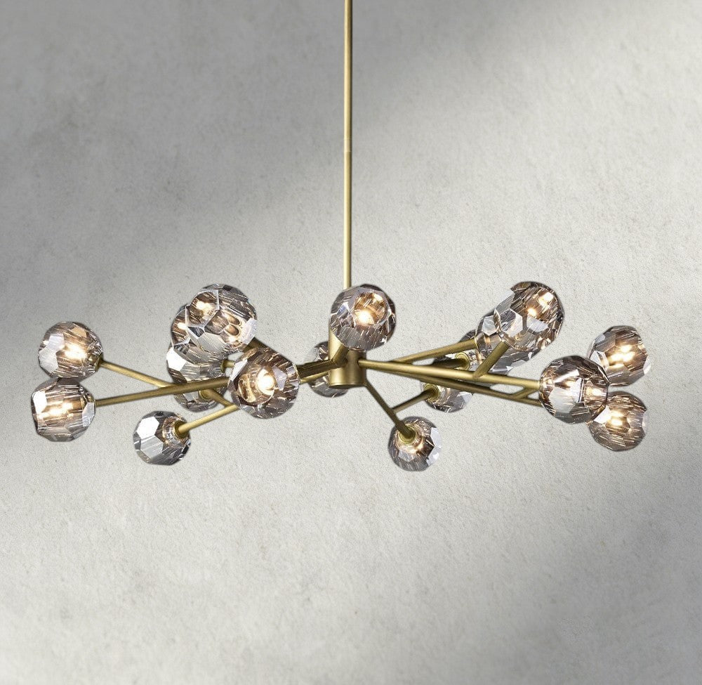 Boule de Cristal chandelier 48" / Smoke / Brass product view