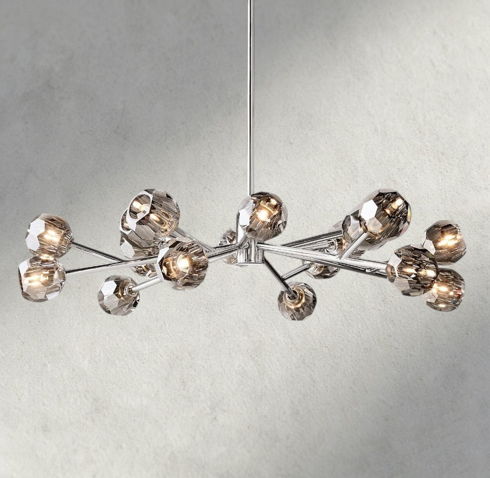 Boule de Cristal chandelier 48" / Smoke / Nickel product view