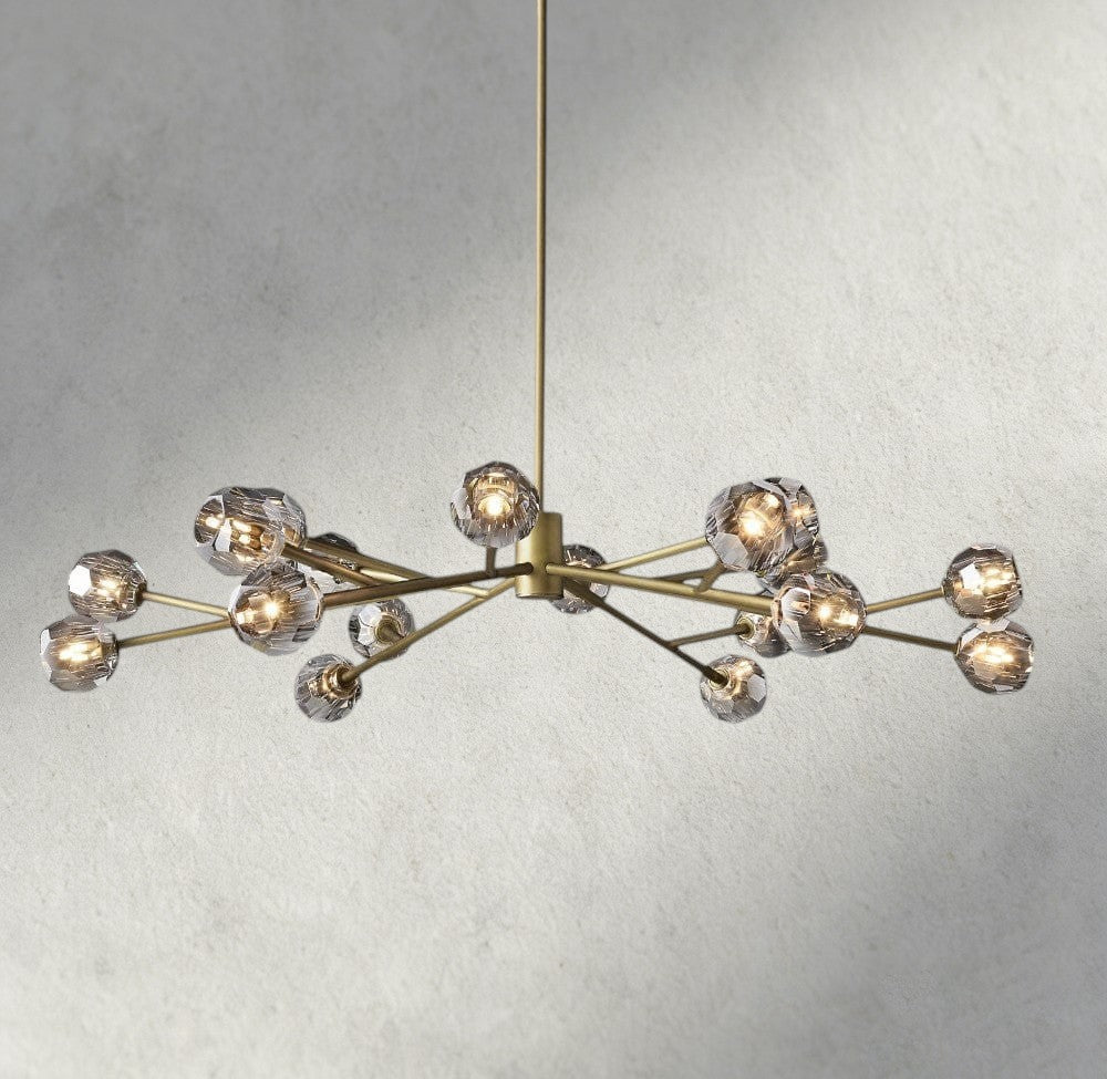 Boule de Cristal chandelier 60" / Smoke / Brass product view