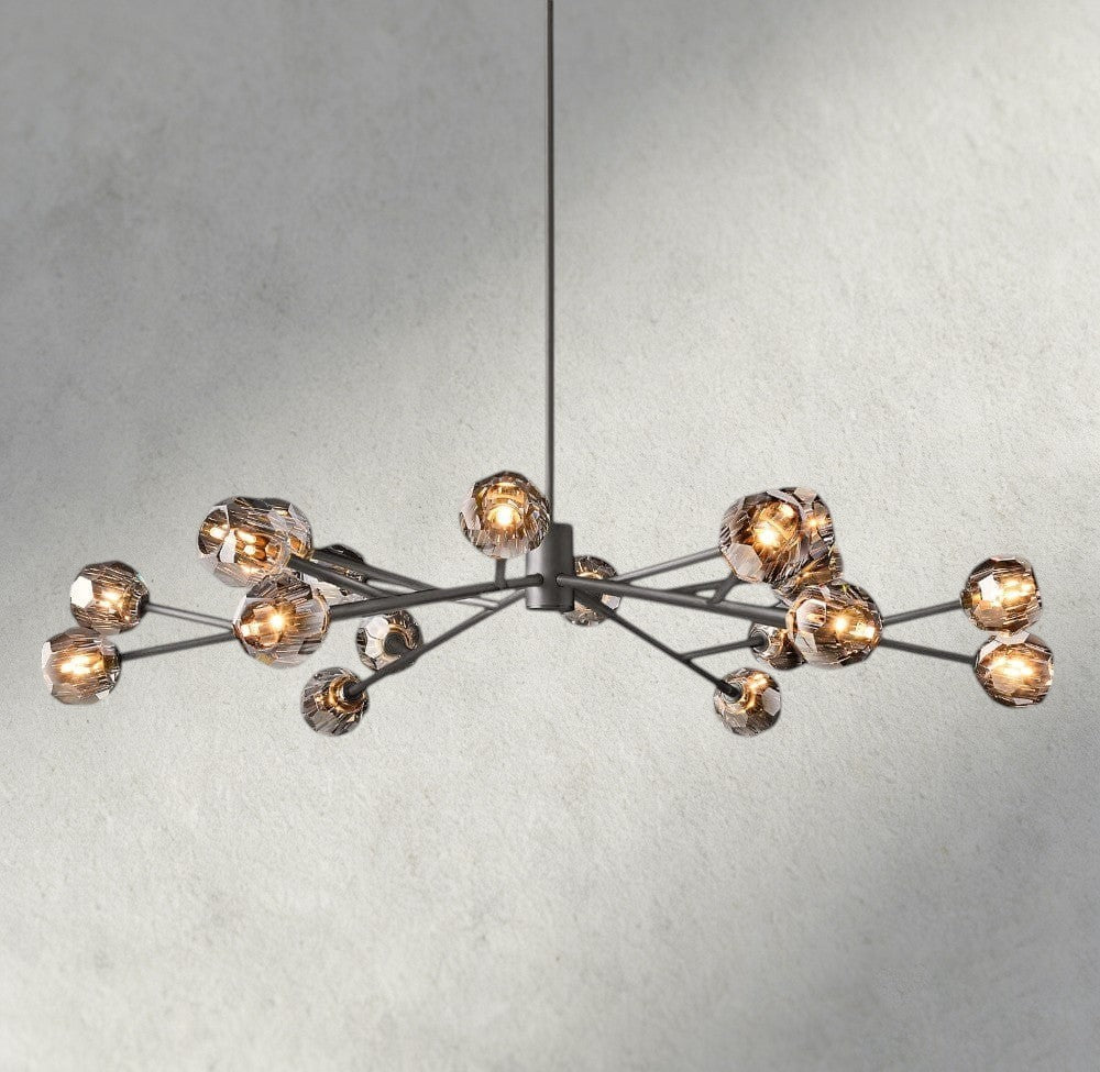 Boule de Cristal chandelier 60" / Smoke / Bronze product view
