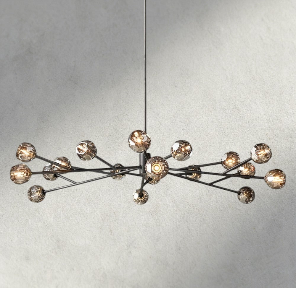 Boule de Cristal chandelier 72" / Smoke / Bronze product view