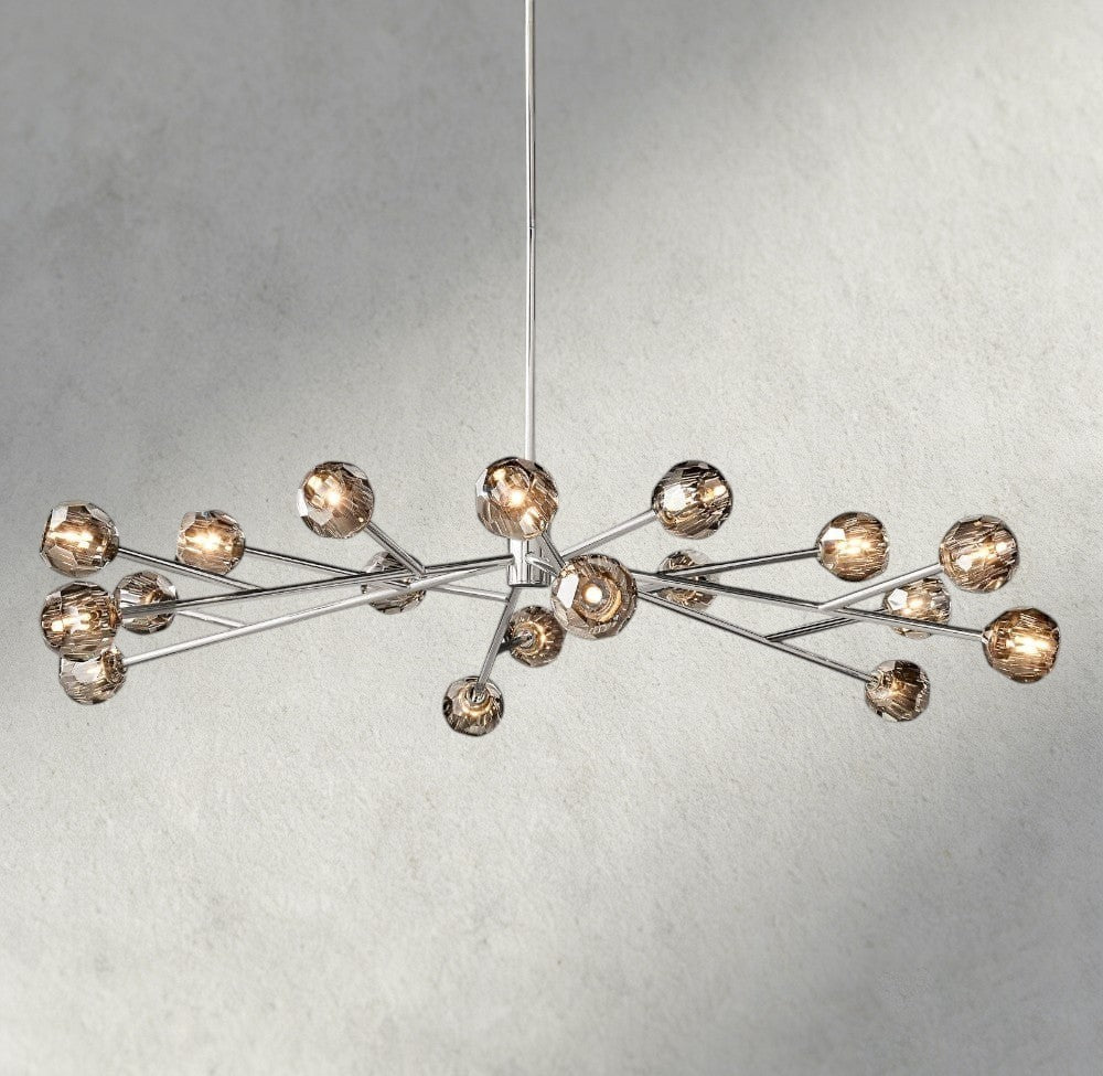 Boule de Cristal chandelier 72" / Smoke / Nickel product view