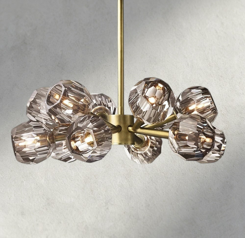 Boule de Cristal chandelier 24" / Smoke / Brass product view