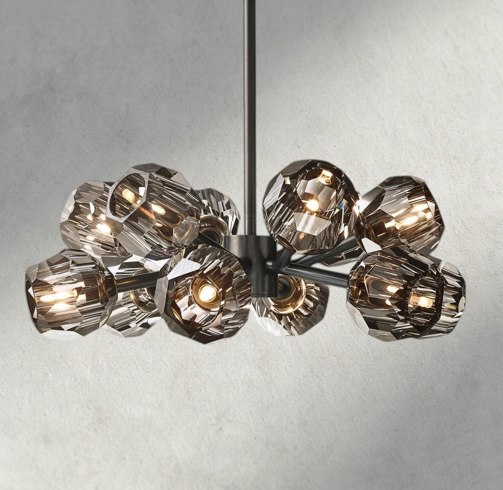 Boule de Cristal chandelier 24" / Smoke / Bronze product view