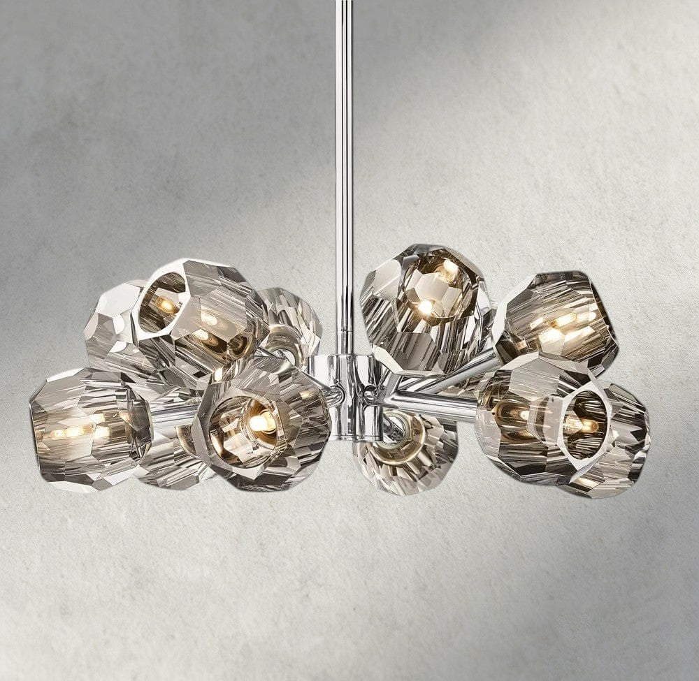 Boule de Cristal chandelier 24" / Smoke / Nickel product view