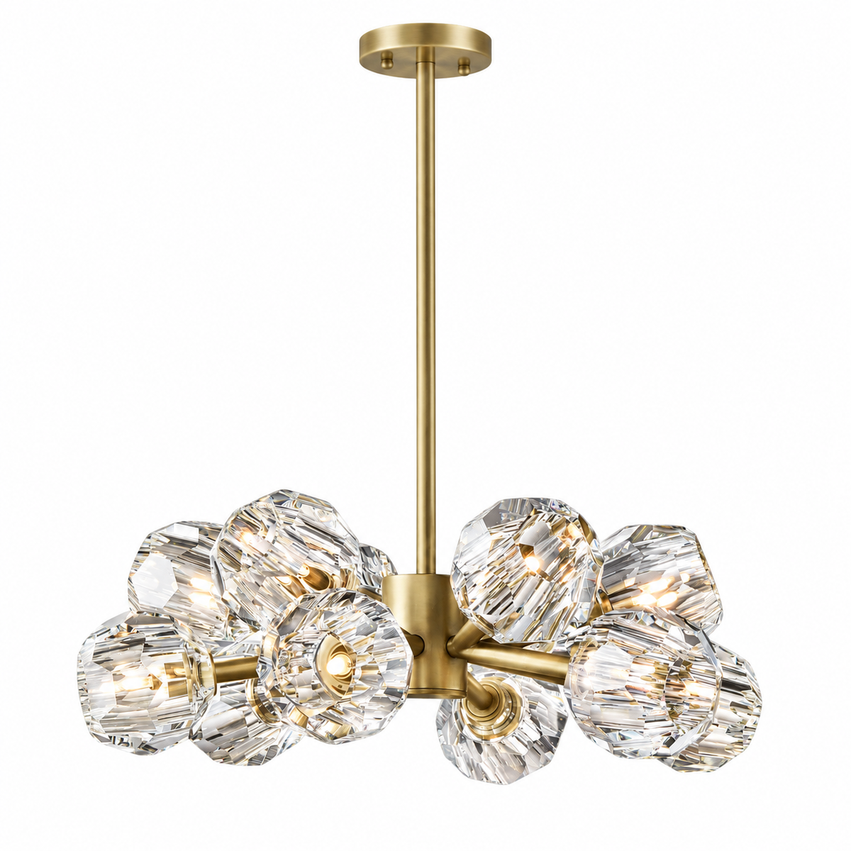 Boule de Cristal 24 inch Clear Brass chandelier white background