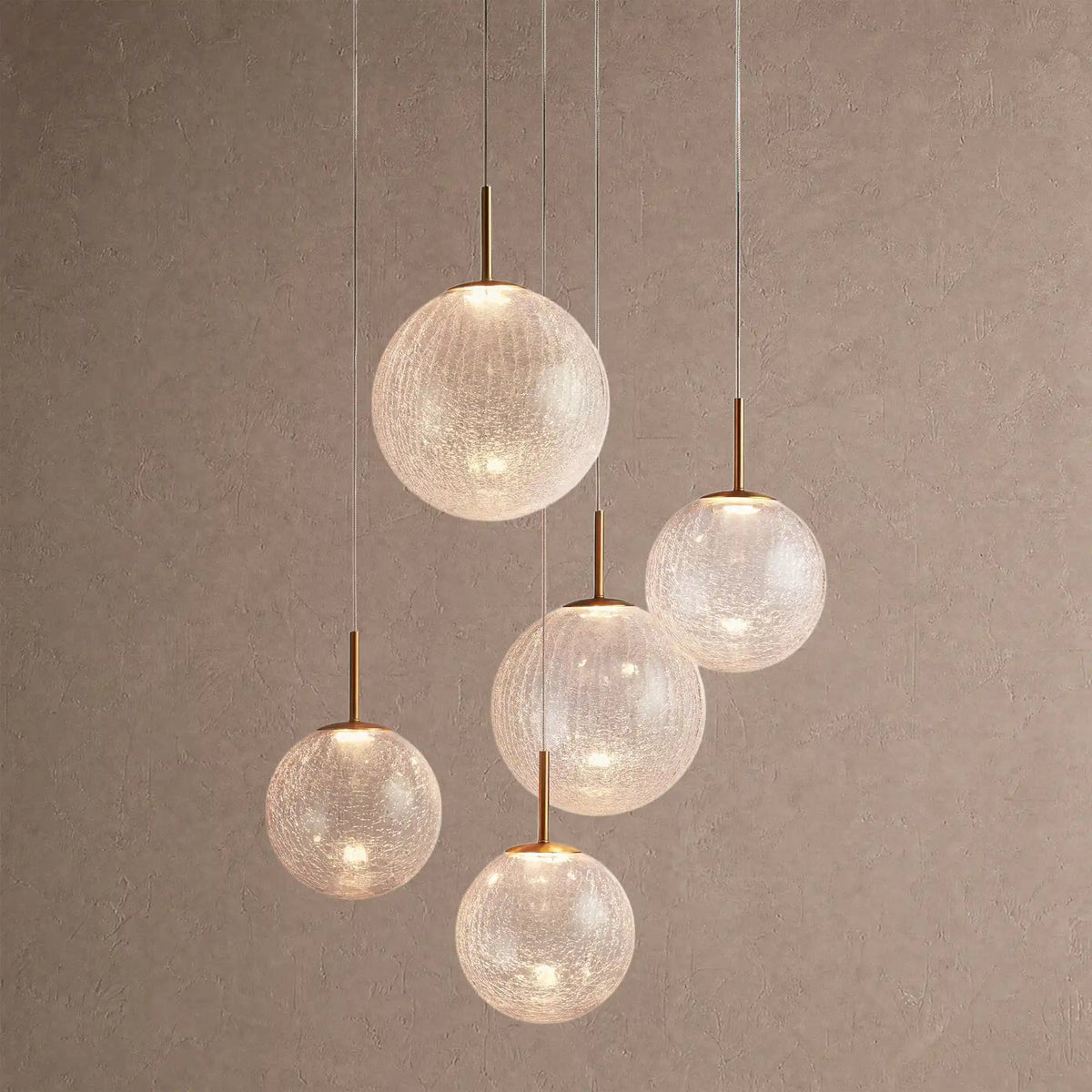 Casens round LED chandelier - 5-Light 28'' / Crackle