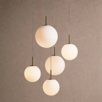 Casens round LED chandelier - 5-Light 28'' / Matte Opal