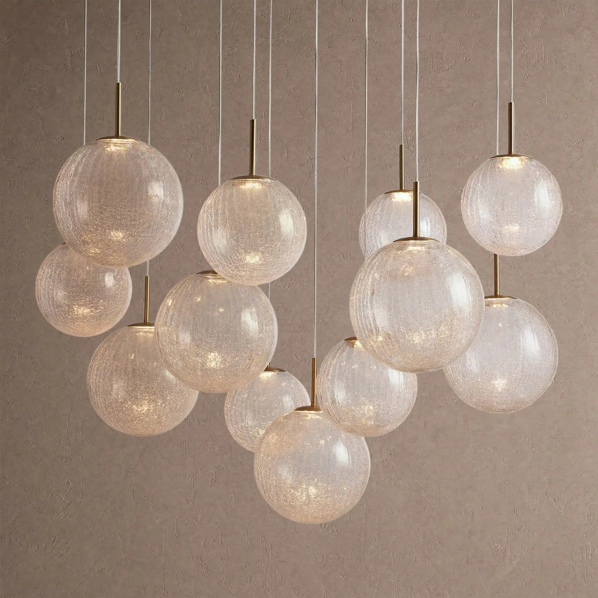 Casens round LED chandelier - 12-Light 43'' / Crackle