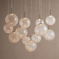 Casens round LED chandelier - 12-Light 43'' / Crackle