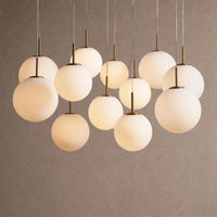 Casens round LED chandelier - 12-Light 43'' / Matte Opal