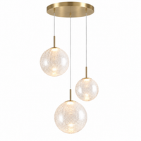 Casens round LED chandelier - 20 inch 3-light Crackle