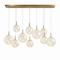 Casens 55 inch 10 light Crackle glass linear chandelier white background