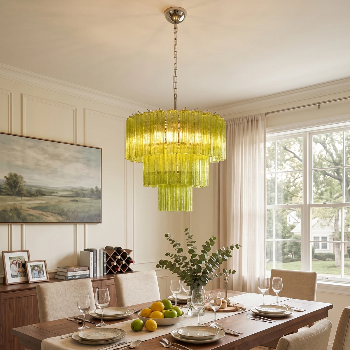 Addis Star-Shaped Glass Tubes Chandelier