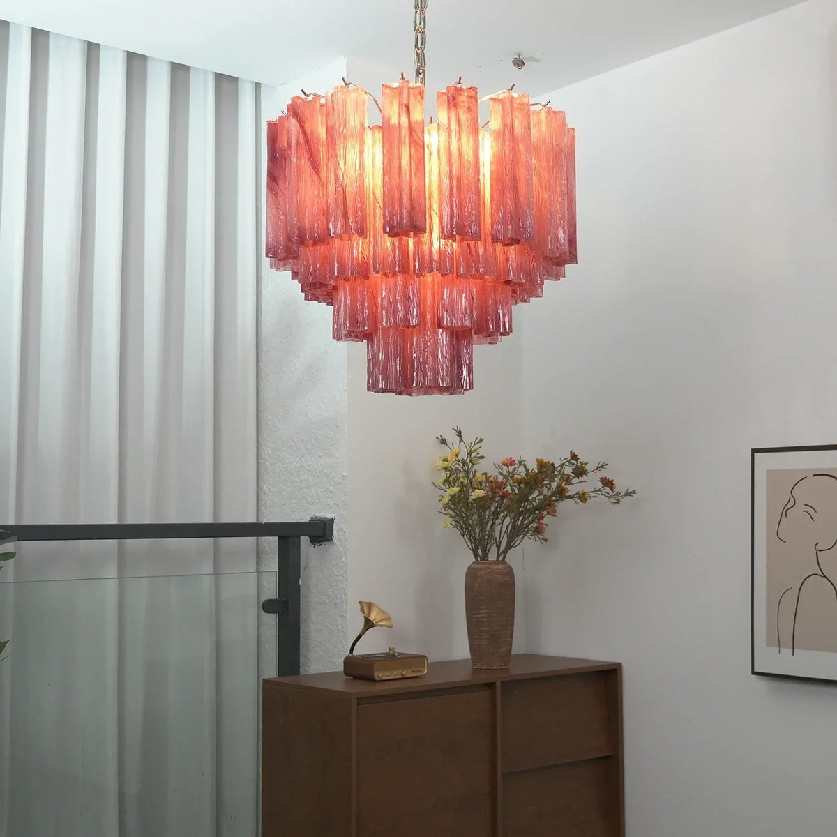 Addis Star-Shaped Glass Tubes Chandelier