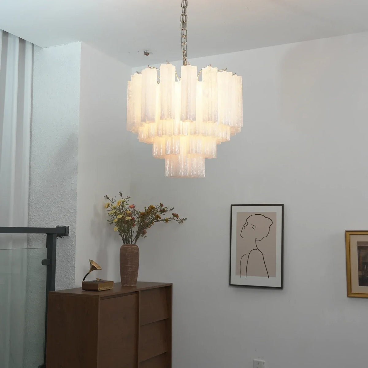 Addis Star-Shaped Glass Tubes Chandelier