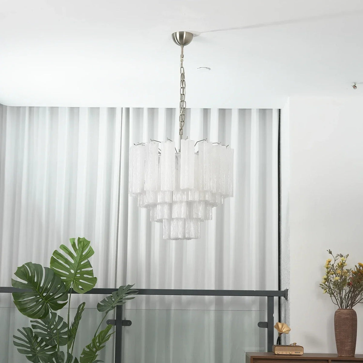 Addis Star-Shaped Glass Tubes Chandelier