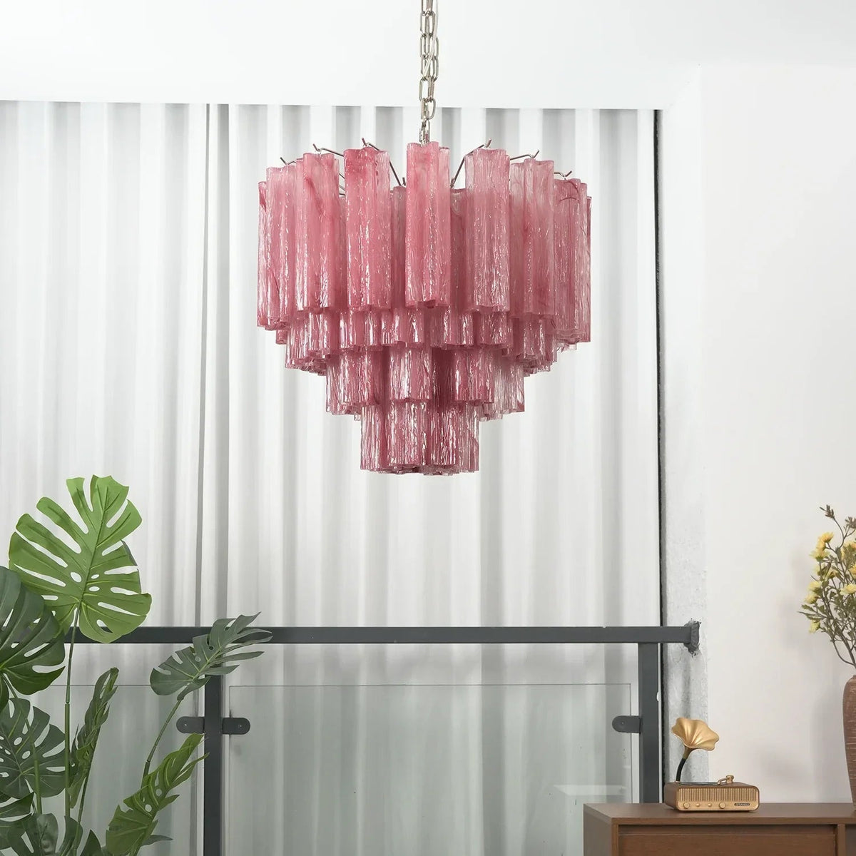 Addis Star-Shaped Glass Tubes Chandelier