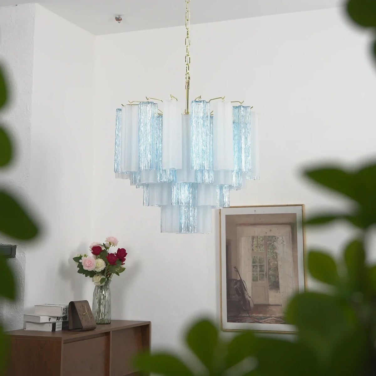 Addis Star-Shaped Glass Tubes Chandelier