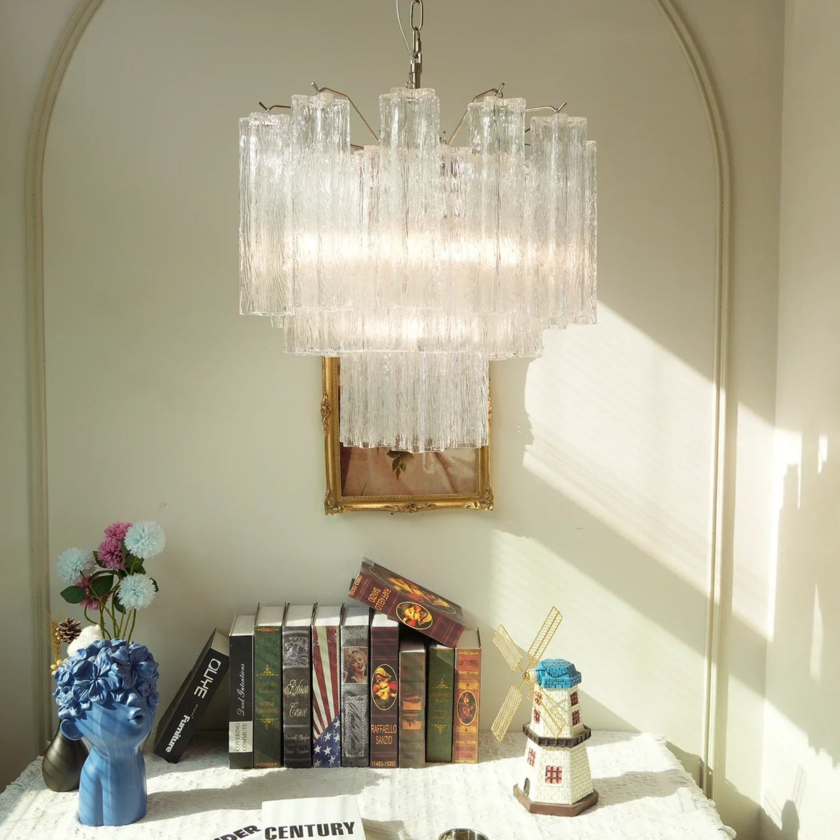 Addis Star-Shaped Glass Tubes Chandelier