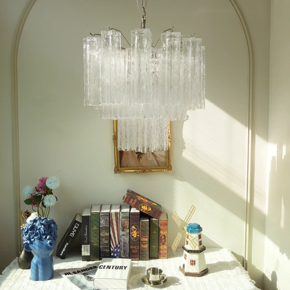 Addis Star-Shaped Glass Tubes Chandelier