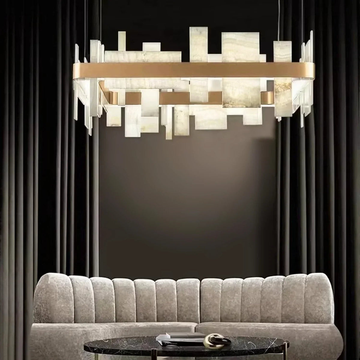 Geometric Alabaster Chandelier