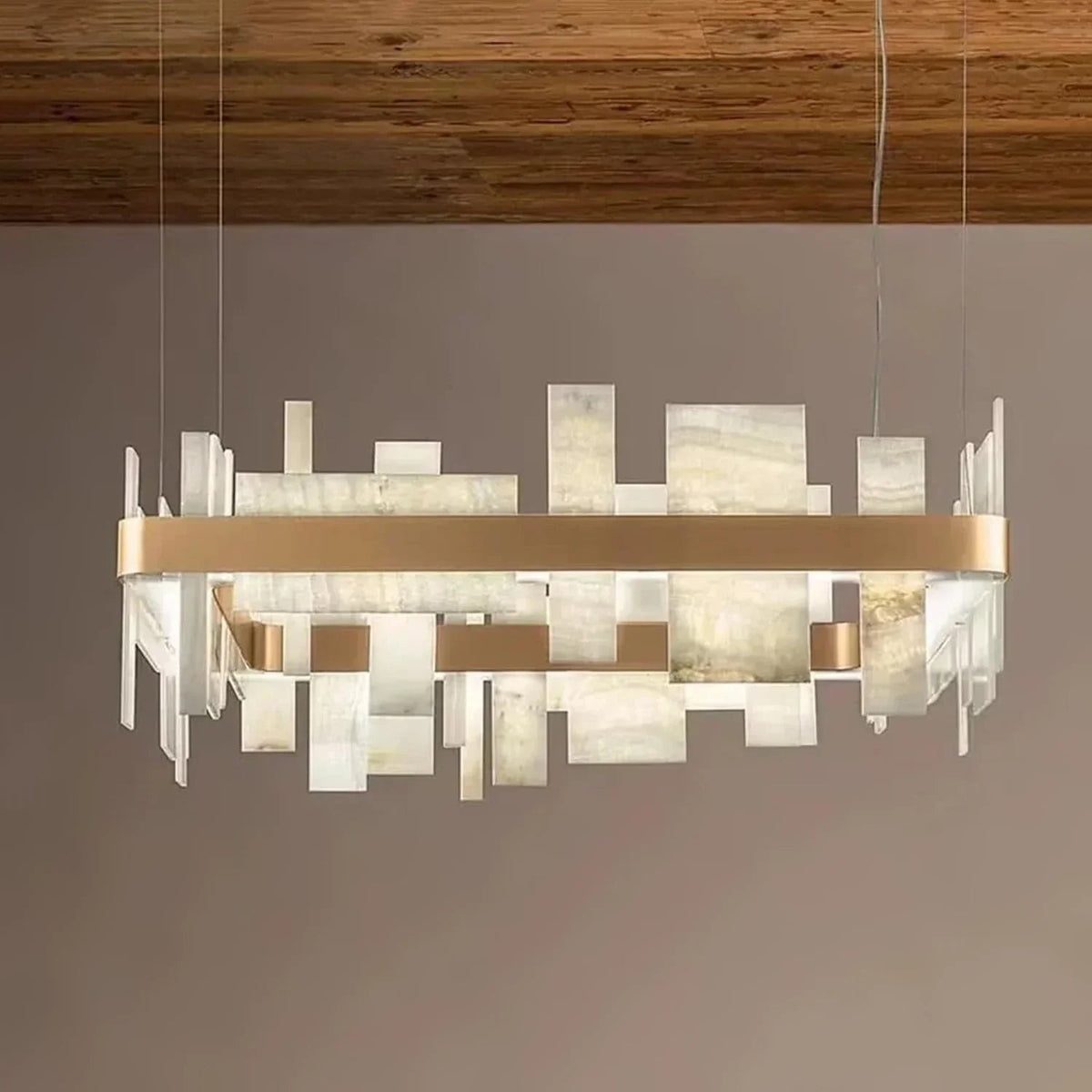 Geometric Alabaster Chandelier