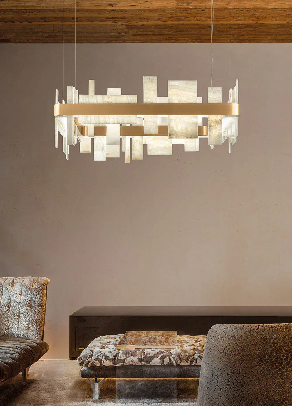 Geometric Alabaster Chandelier