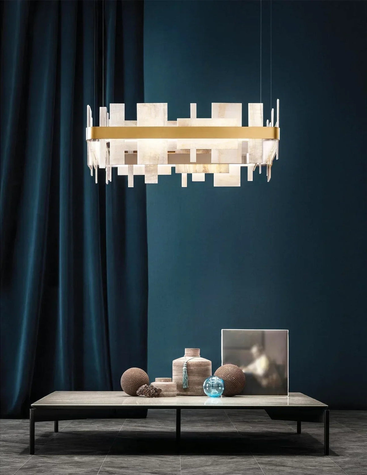 Geometric Alabaster Chandelier