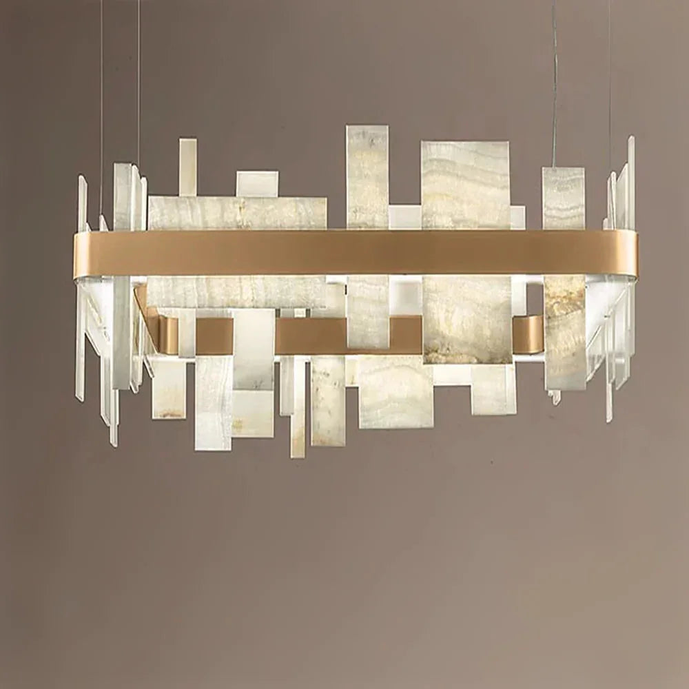 Geometric Alabaster Chandelier