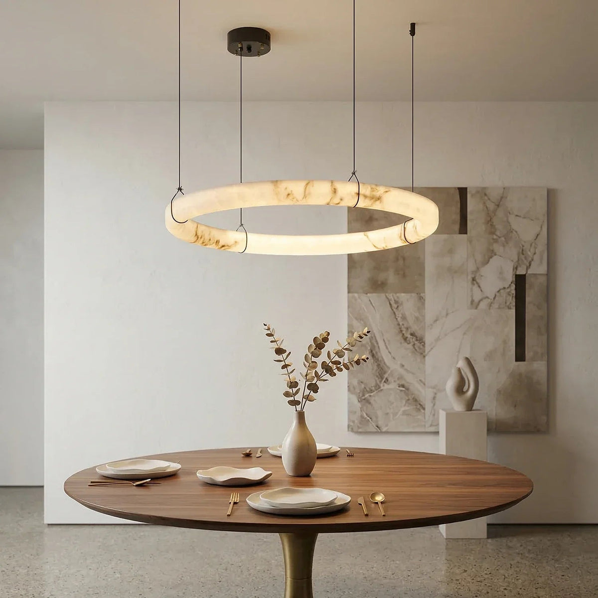 Alabaster Aura Circular Chandelier