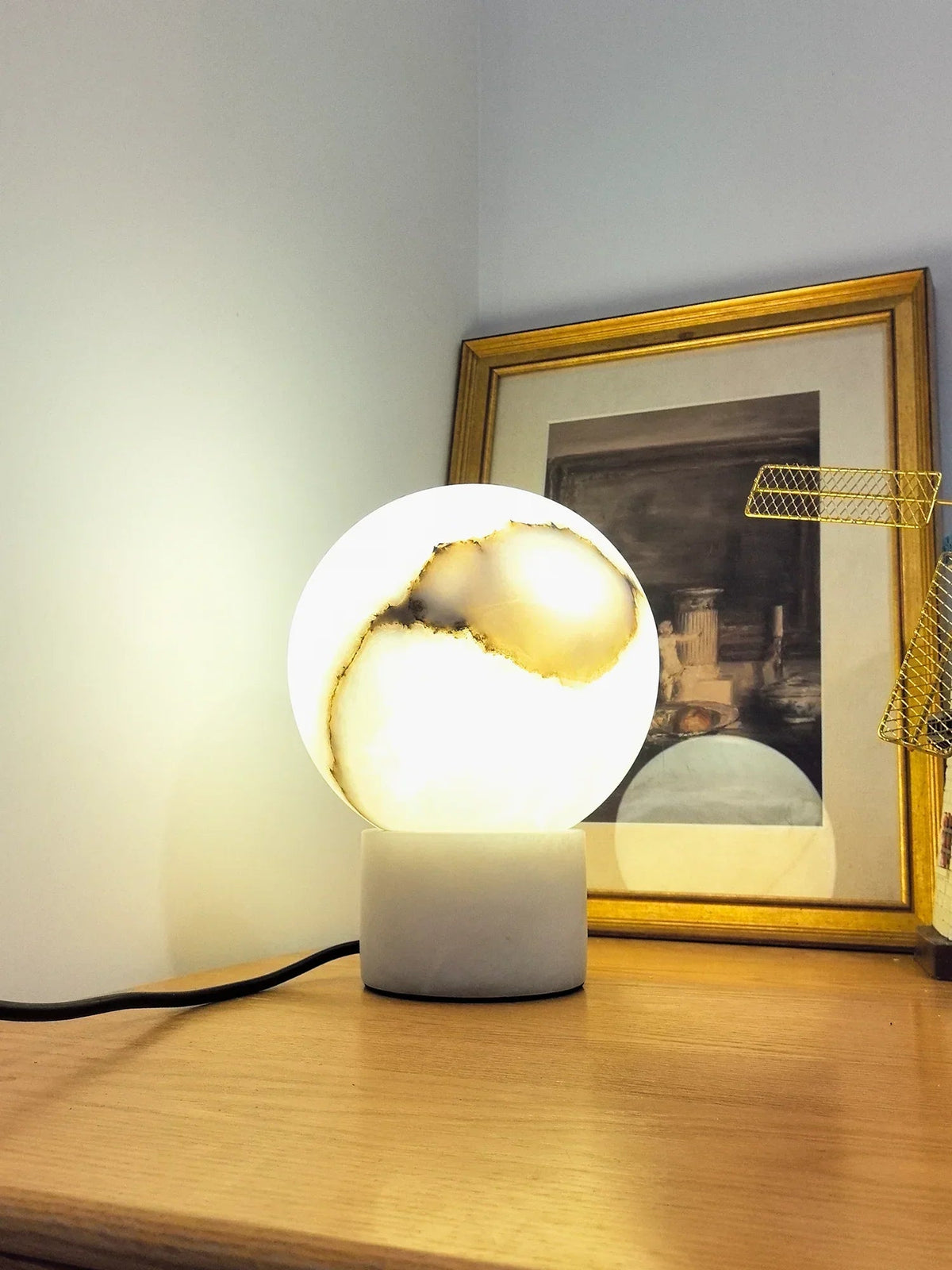 Alabaster Athena Ball Table Lamp