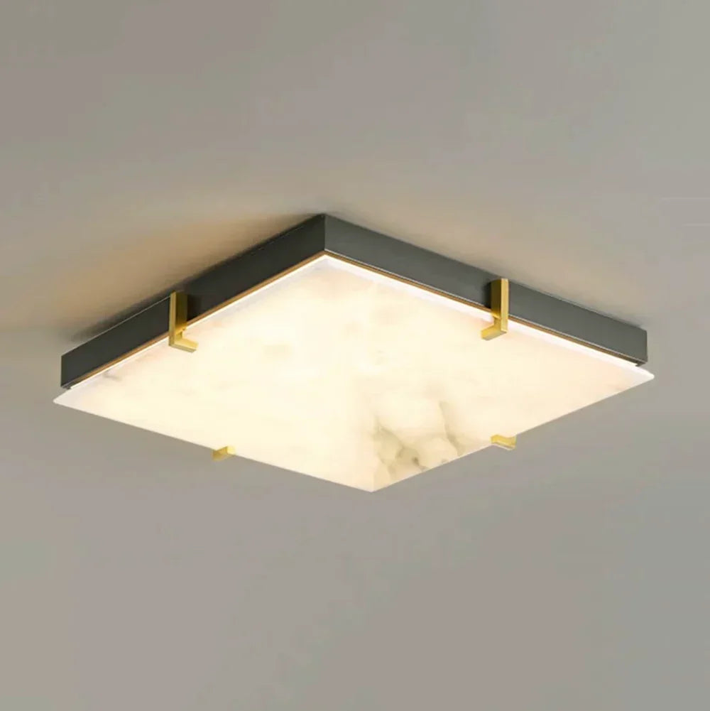 Alabaster Black Square Ceiling Lamp