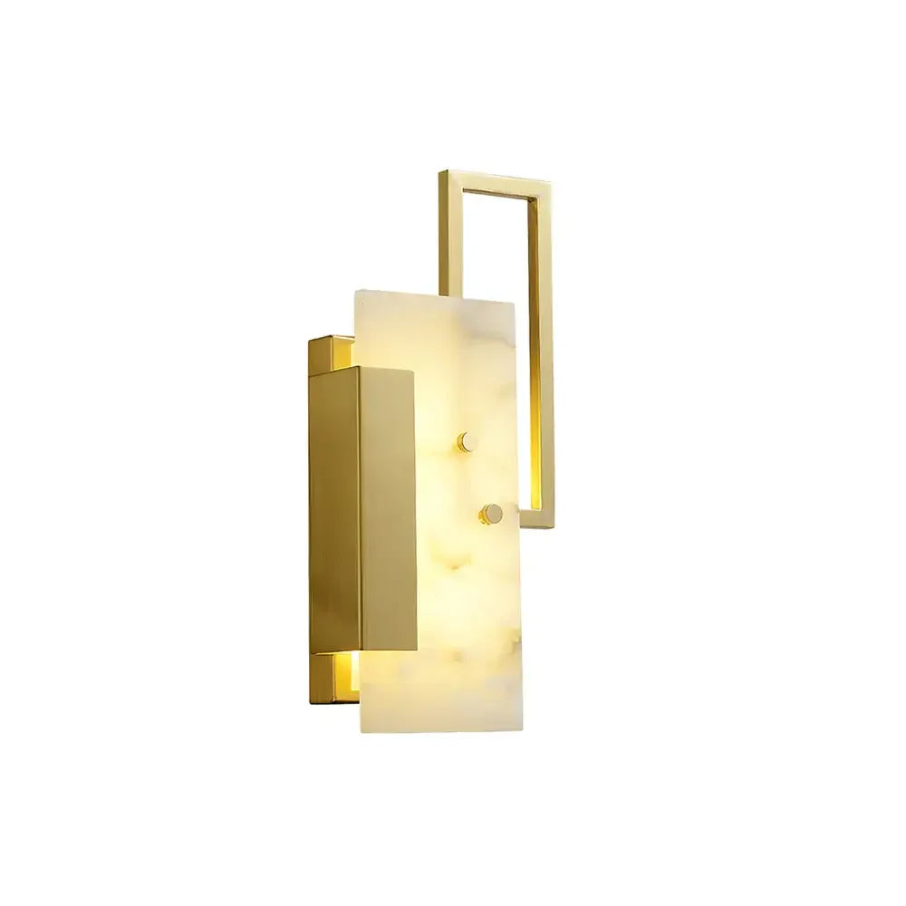 Alabaster Brass Wall Sconce