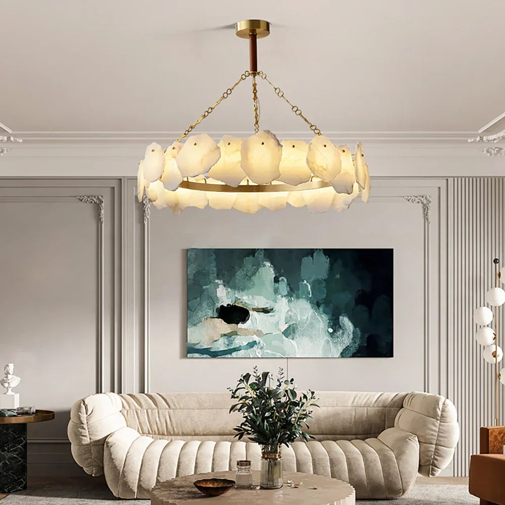 Alabaster Burton Round Chandelier