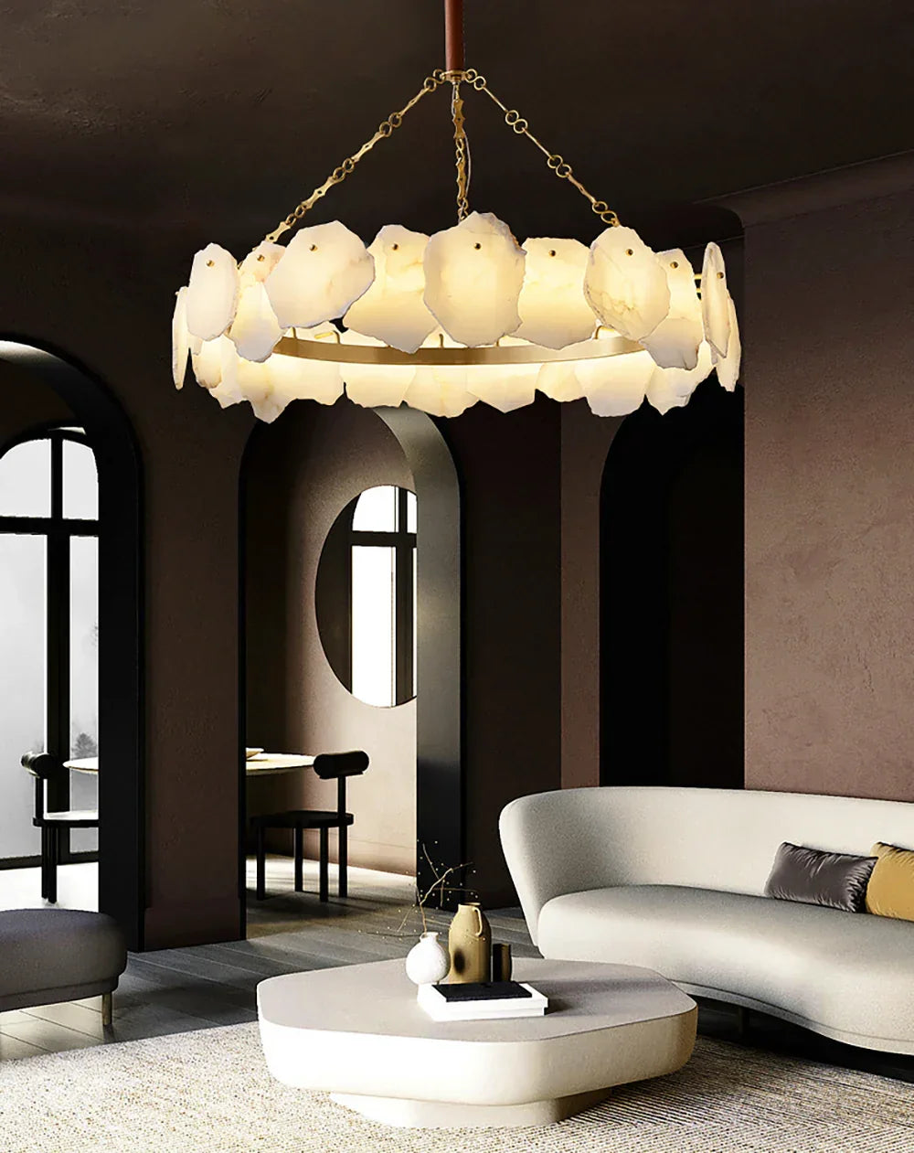 Alabaster Burton Round Chandelier