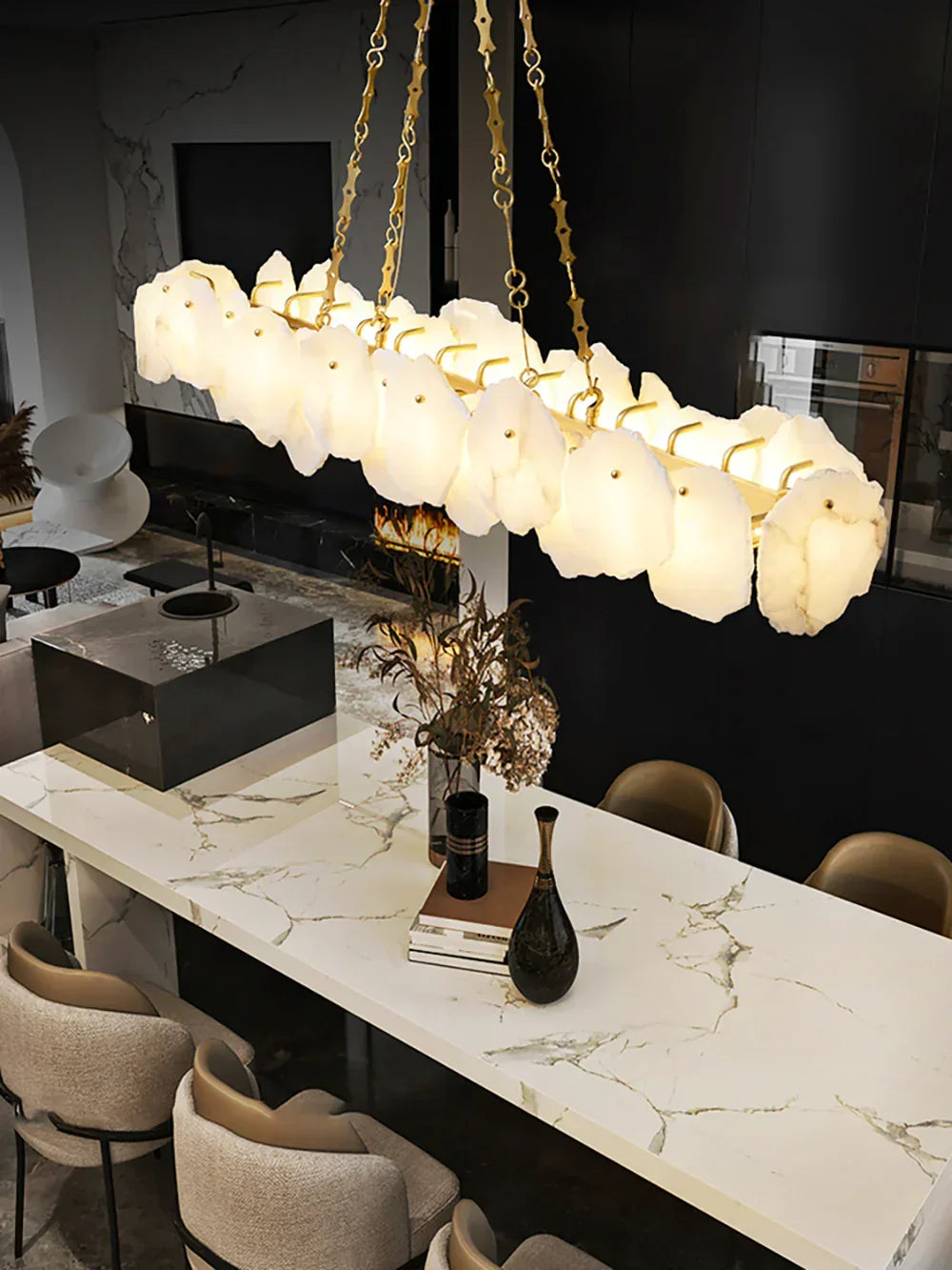 Alabaster Burton Round Chandelier