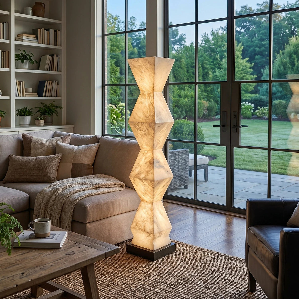 Alabaster Cairn Geometric Floor Lamp