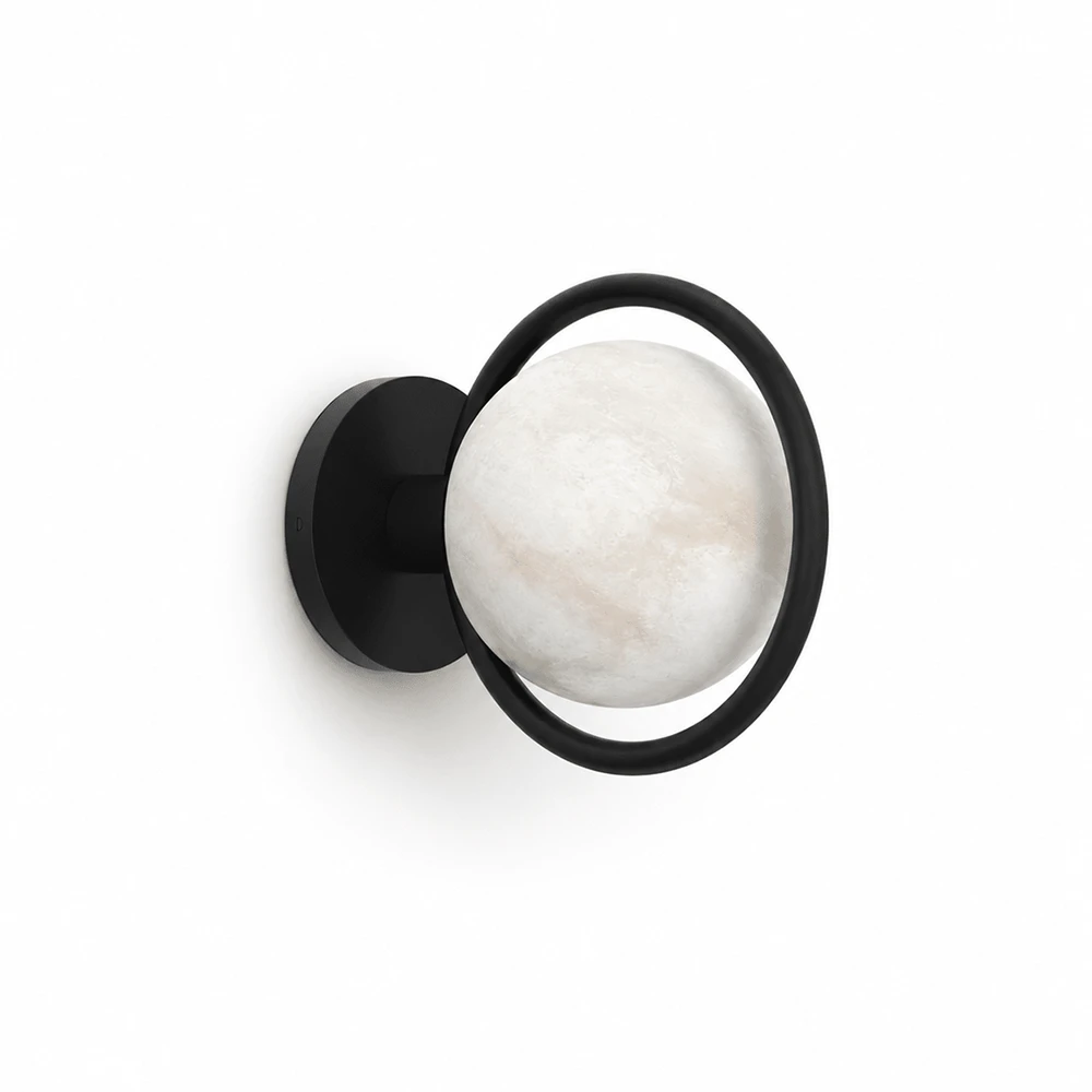 Alabaster Celestial Ring Globe Wall Lamp