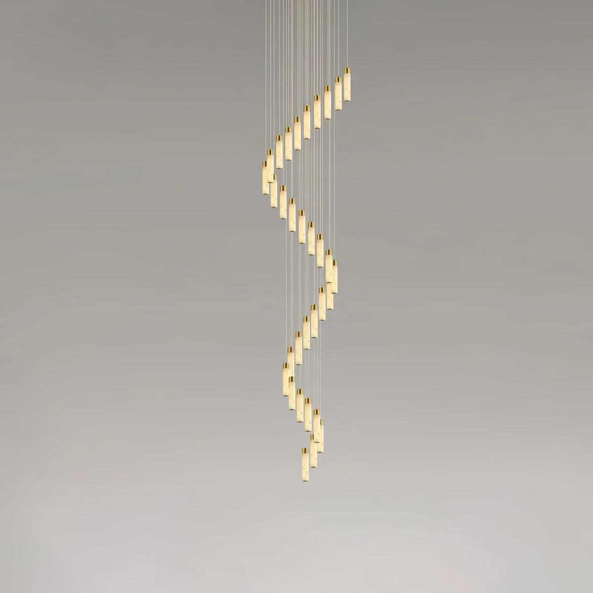 Alabaster Celestial Brass Cascade Chandelier