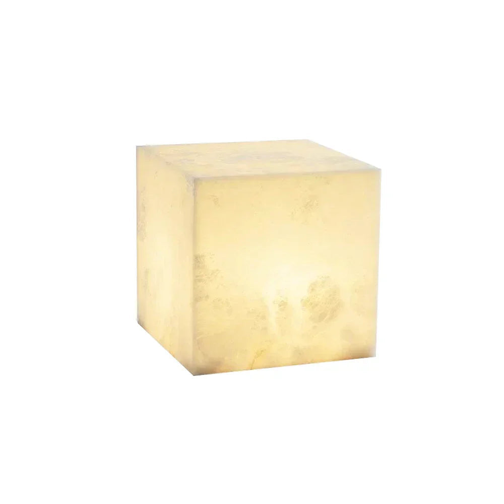 Alabaster Cubic Table Lamp