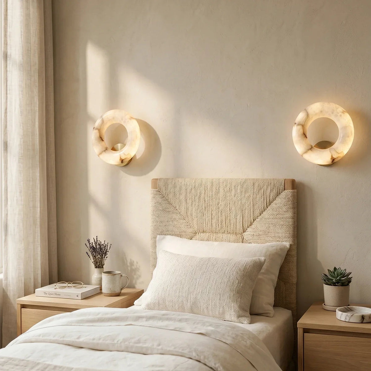 Alabaster Donut Ring Wall Sconce