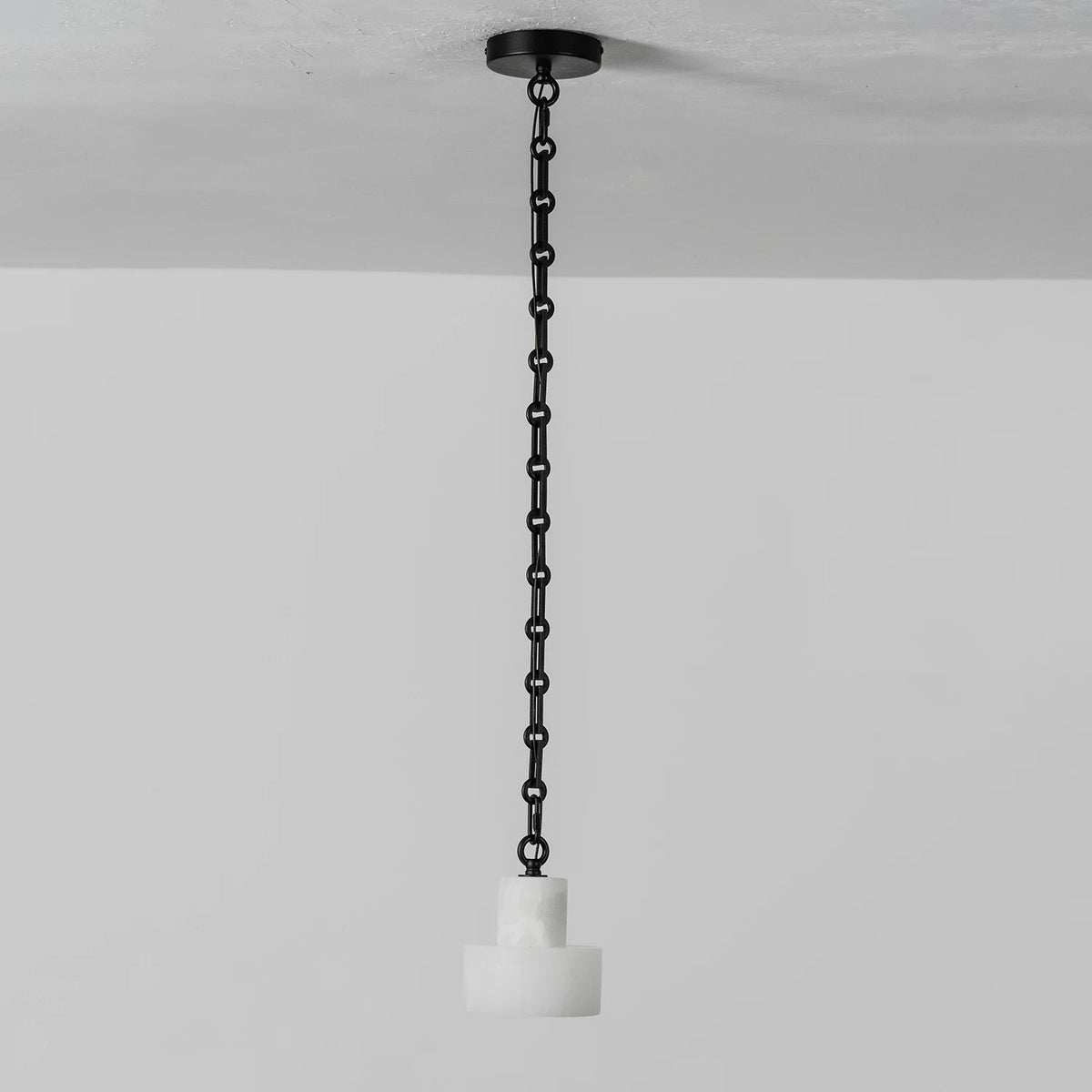 Alabaster Cylindrical Cluster Chain Chandelier