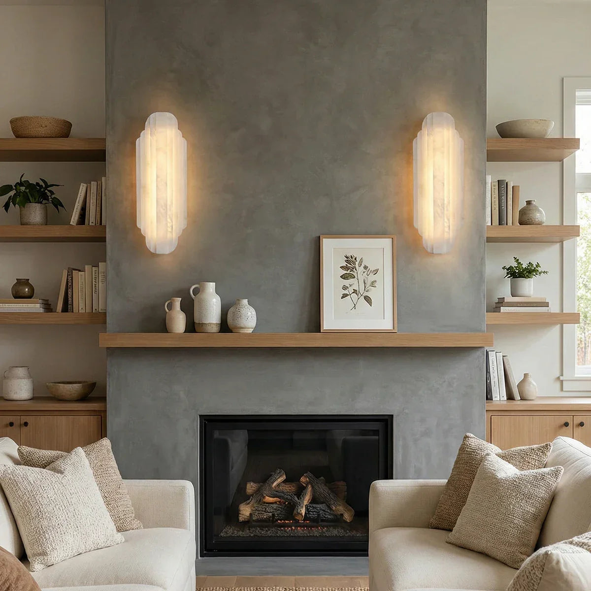Alabaster Estelle Vertical Stripes Wall Sconce