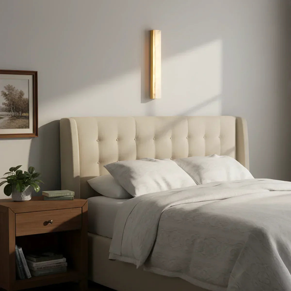 Alabaster Emerson Brass Wall Lamp