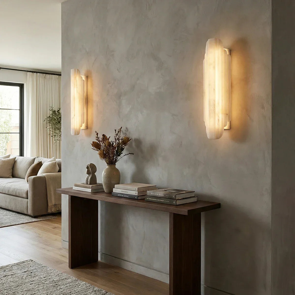 Alabaster Estelle Vertical Stripes Wall Sconce
